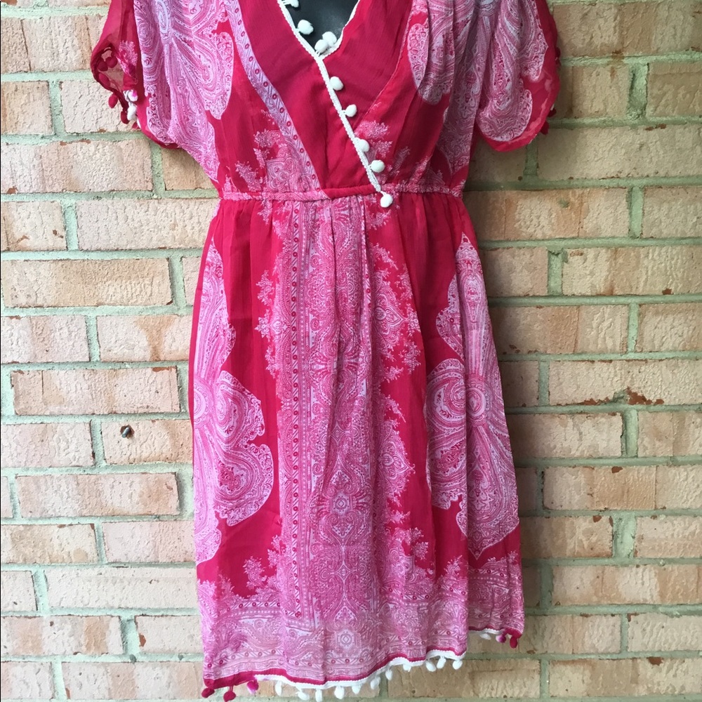 Pura Vida pink dress with henna-like design